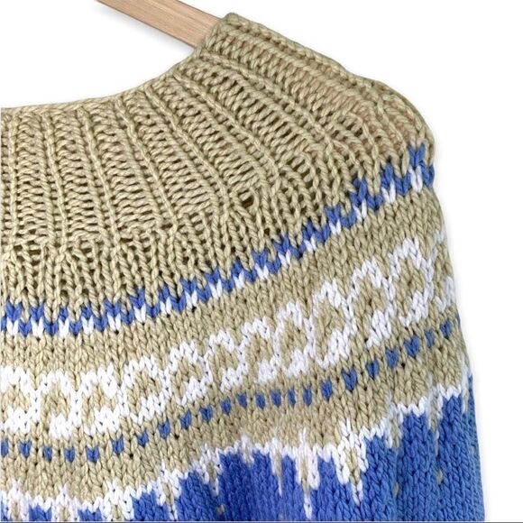 Hand KnitĀ š§¶ 100% CottonāFishermanās Fair IsleāSweater - Picture 7 of 8